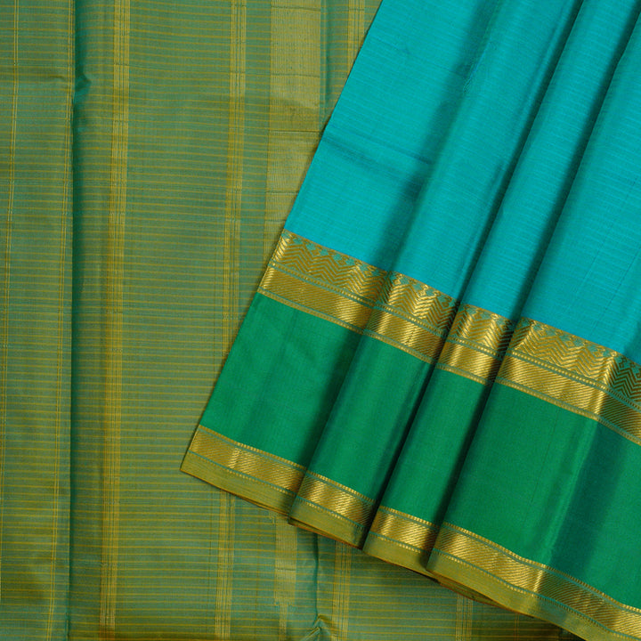 Hayagrivas Sea Blue Handloom Kanjivaram Silk Saree KBE3D2-21