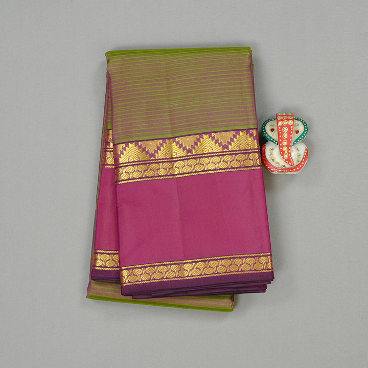 Hayagrivas Mandhalir Handloom Kanjivaram Silk Saree with Maroonish Pink Border KBE3D2-29
