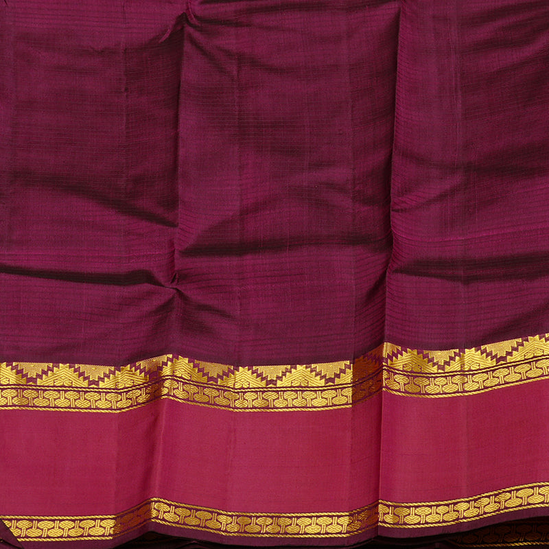 Hayagrivas Mandhalir Handloom Kanjivaram Silk Saree with Maroonish Pink Border KBE3D2-29