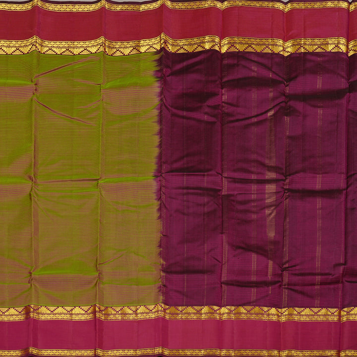 Hayagrivas Mandhalir Handloom Kanjivaram Silk Saree with Maroonish Pink Border KBE3D2-29