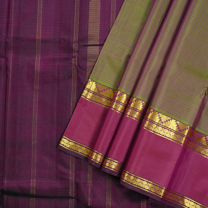 Hayagrivas Mandhalir Handloom Kanjivaram Silk Saree with Maroonish Pink Border KBE3D2-29