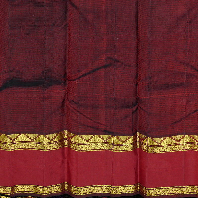 Hayagrivas Handloom Kanjivaram Silk Saree in Glowing Orange KBE3D2-9