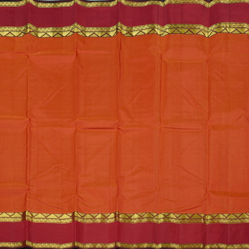 Hayagrivas Handloom Kanjivaram Silk Saree in Glowing Orange KBE3D2-9