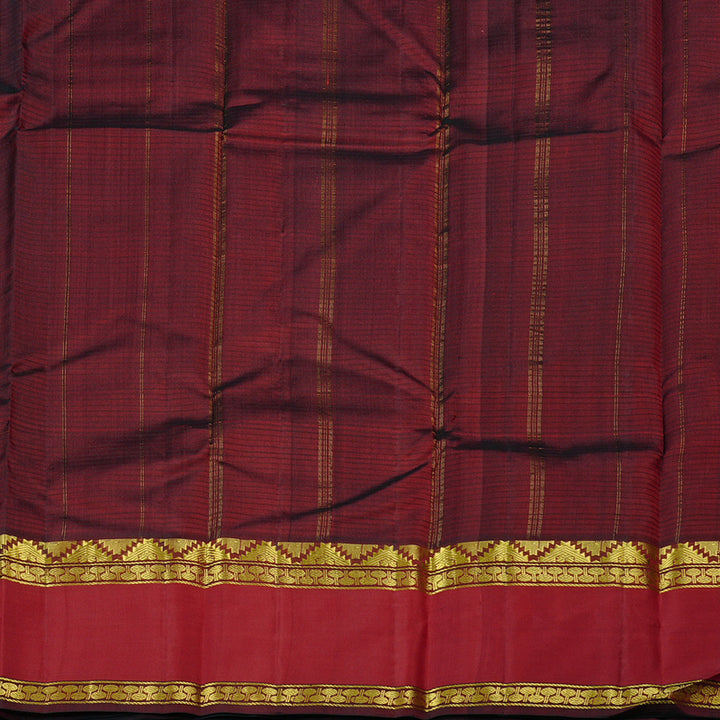 Hayagrivas Handloom Kanjivaram Silk Saree in Glowing Orange KBE3D2-9