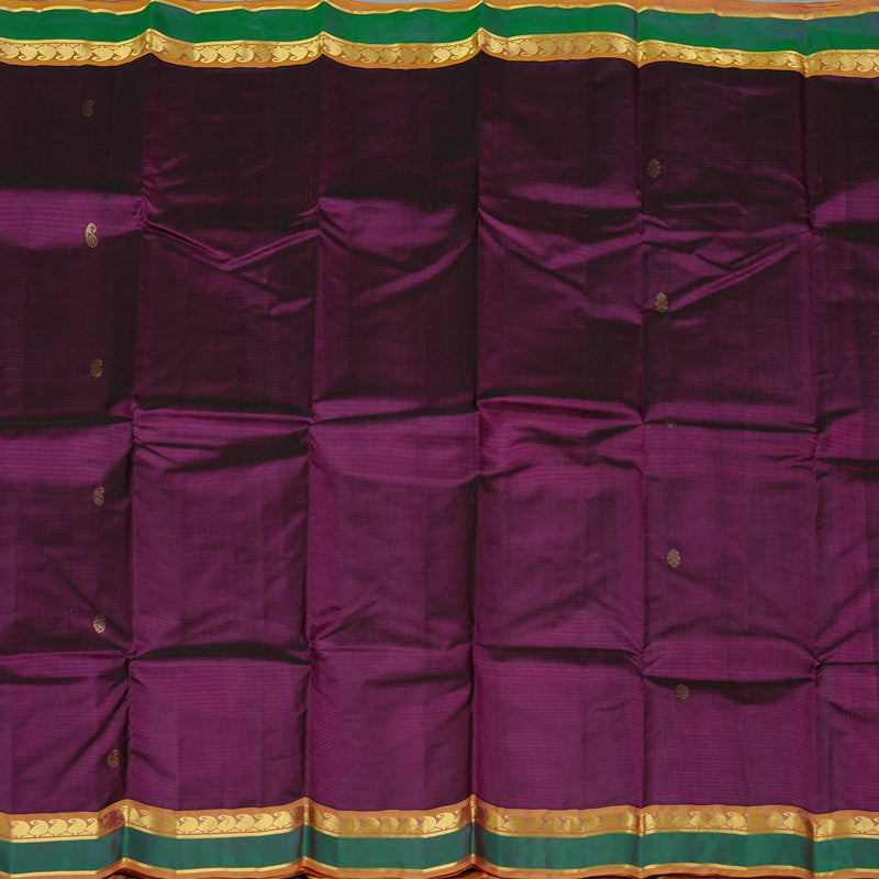 Hayagrivas Handloom Kanjivaram Silk Saree in Elegant Dark Purple KBE3D3-4