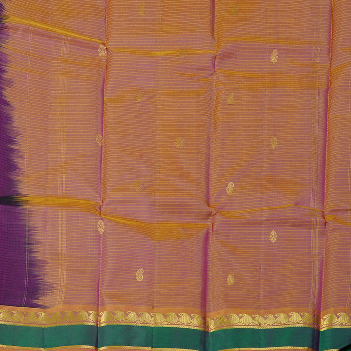 Hayagrivas Handloom Kanjivaram Silk Saree in Elegant Dark Purple KBE3D3-4