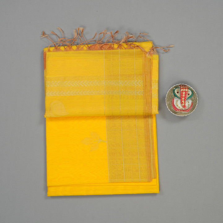 Hayagrivas Yellow Kora Silk Cotton Saree KBE400E3-3