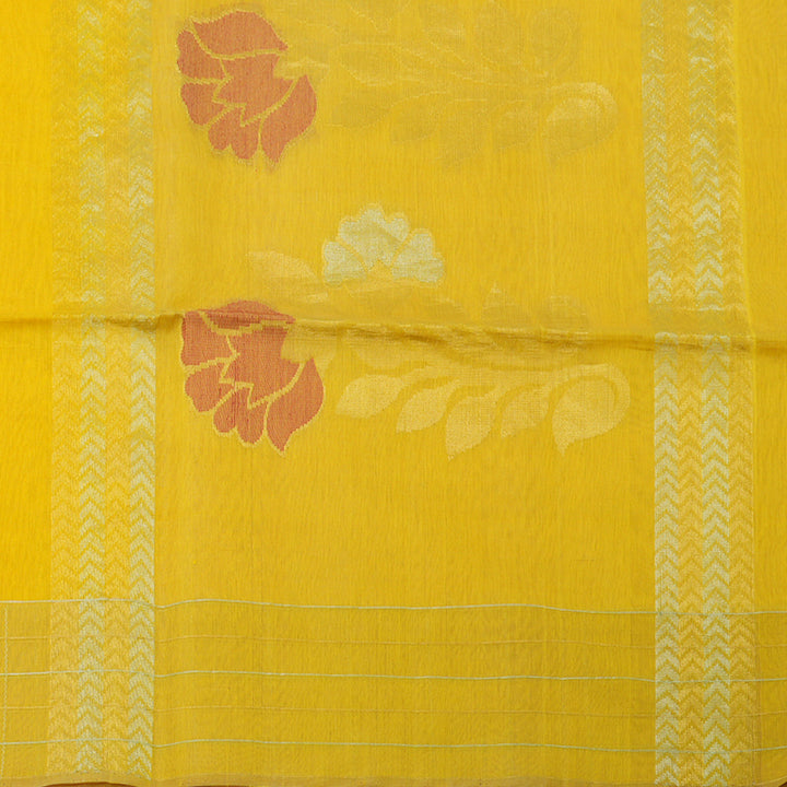 Hayagrivas Yellow Kora Silk Cotton Saree KBE400E3-3