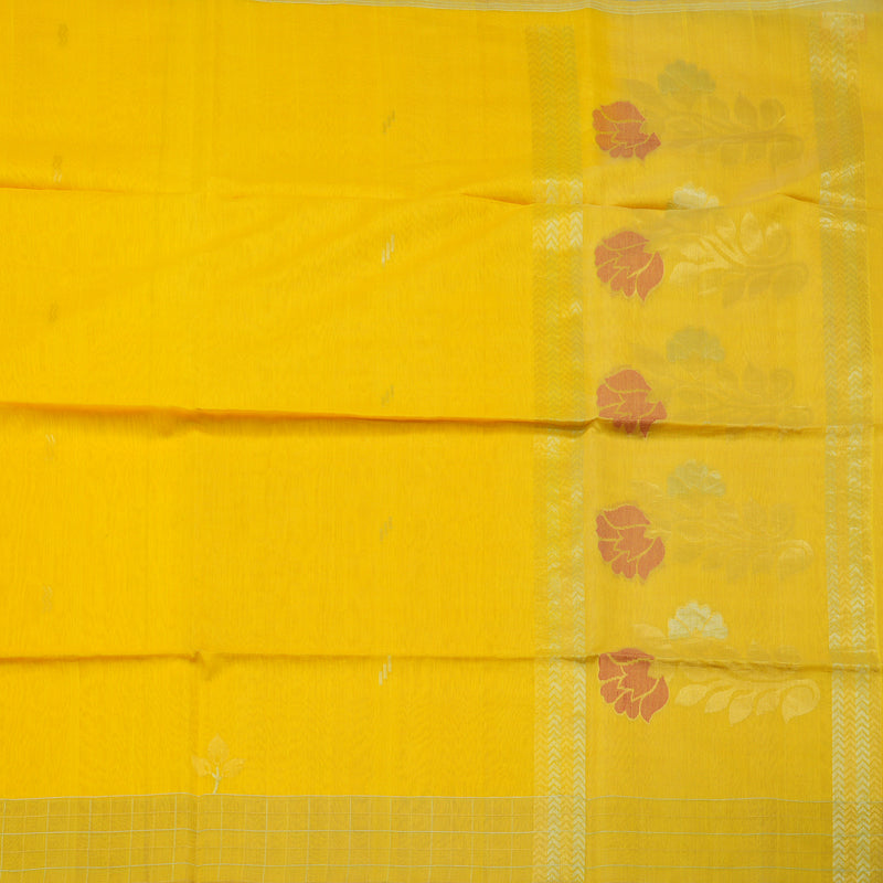 Hayagrivas Yellow Kora Silk Cotton Saree KBE400E3-3