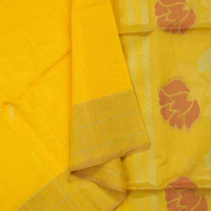 Hayagrivas Yellow Kora Silk Cotton Saree KBE400E3-3