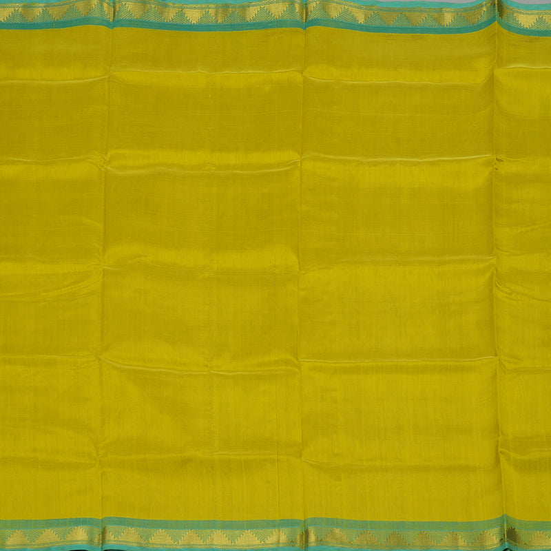 Hayagrivas Handloom Pure Silk Cotton Saree in Vivid Lemon Green KBE401E1-10