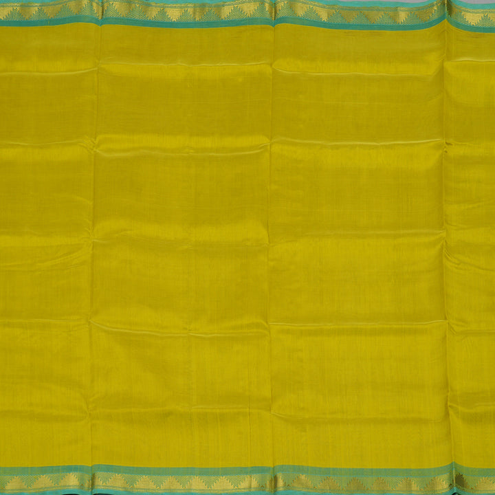 Hayagrivas Handloom Pure Silk Cotton Saree in Vivid Lemon Green KBE401E1-10