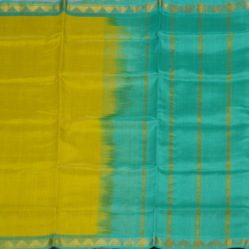 Hayagrivas Handloom Pure Silk Cotton Saree in Vivid Lemon Green KBE401E1-10