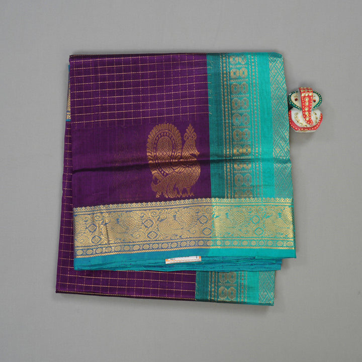 Hayagrivas Handloom Pure Silk Cotton Saree in Attractive Dark Purple KBE401E10-12