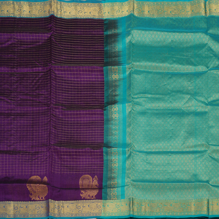 Hayagrivas Handloom Pure Silk Cotton Saree in Attractive Dark Purple KBE401E10-12