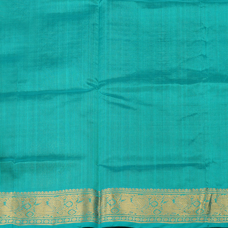 Hayagrivas Handloom Pure Silk Cotton in Dark Maroon with Sea Blue Jari checks KBE401E10-4