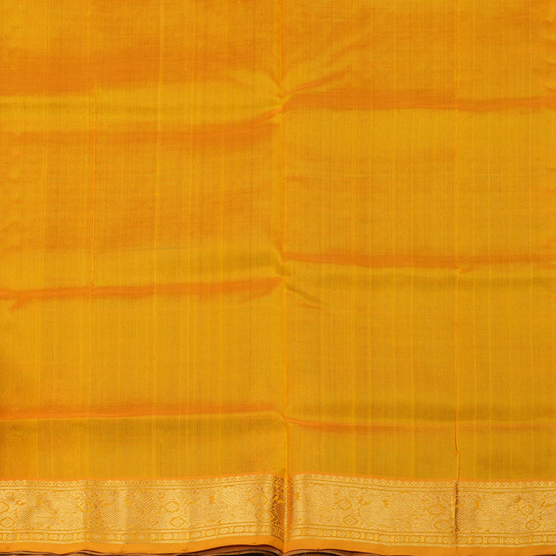 Hayagrivas Handloom Pure Silk Cotton Saree in Bottle Green with Mango Yellow Jari checks  KBE401E10-5
