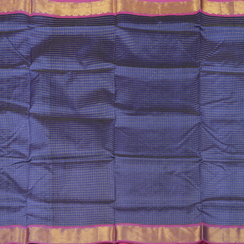 Hayagrivas Pure Silk Cotton Saree in Light Blue Violet with Pink KBE401E12-3