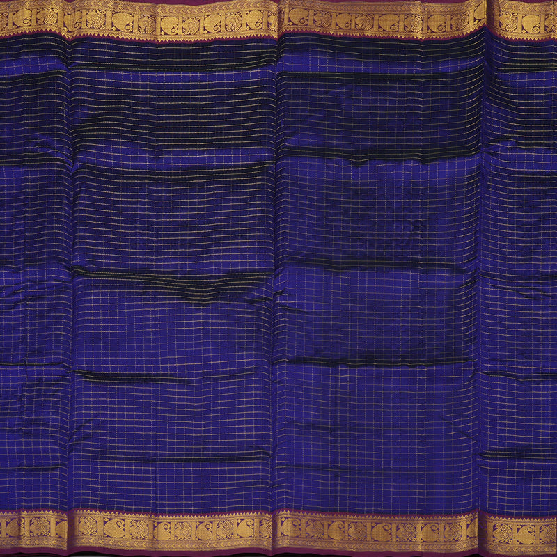Hayagrivas Handloom Pure Silk Cotton Saree in Brilliant Blue KBE401E12-7