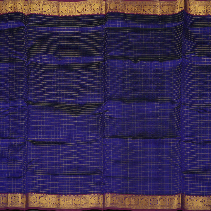 Hayagrivas Handloom Pure Silk Cotton Saree in Brilliant Blue KBE401E12-7