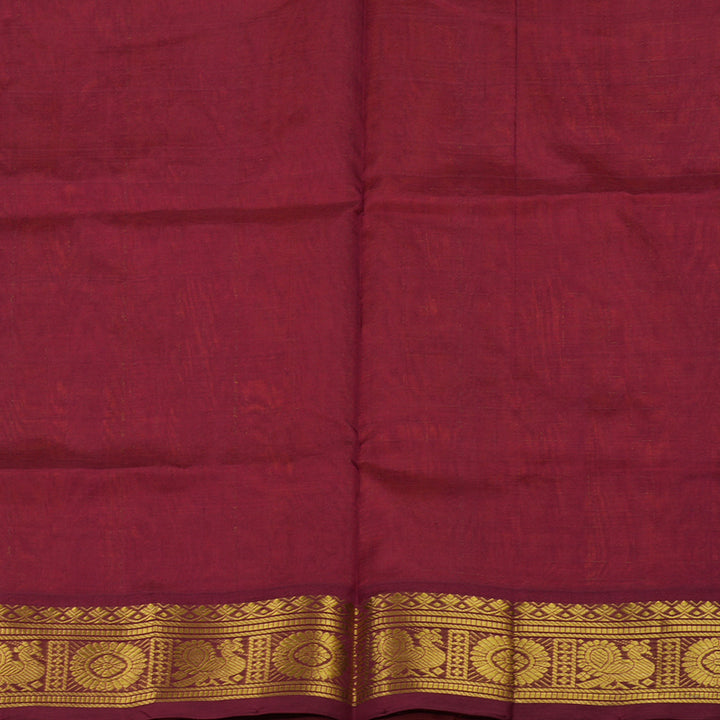 Hayagrivas Pure Silk Cotton saree in Vibrant Orange with Maroon KBE401E13-2