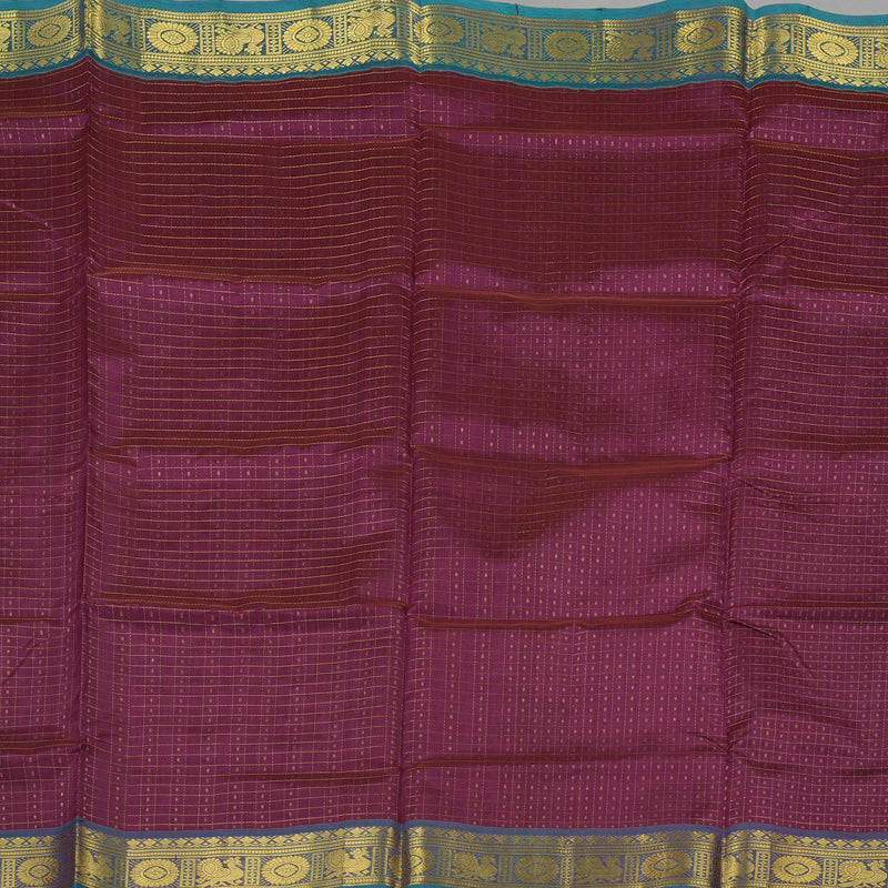 Hayagrivas Handloom Pure Silk Cotton Saree in Regal Dark Purple KBE401E13-3