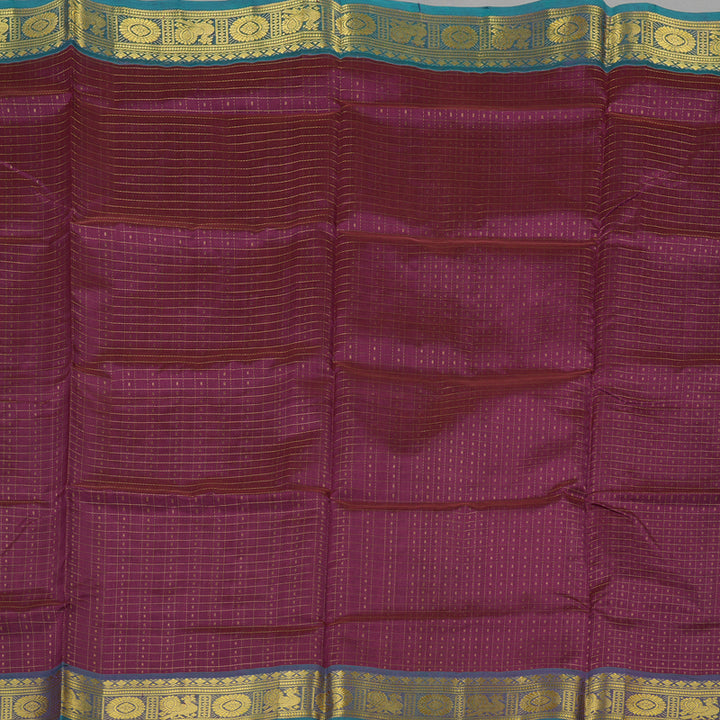 Hayagrivas Handloom Pure Silk Cotton Saree in Regal Dark Purple KBE401E13-3