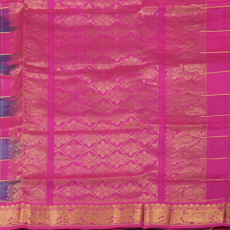 Hayagrivas Handloom Pure Silk Cotton Saree in Multi colour checks with Pink KBE401E14-5