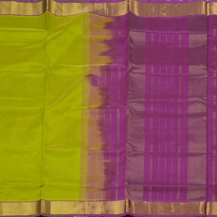 Hayagrivas Handloom Pure Silk Cotton Saree in Attractive Lemon Green KBE401E2-24