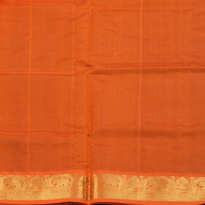 Hayagrivas Handloom Pure Silk Cotton Saree in Striking Dark Brown KBE401E2-29