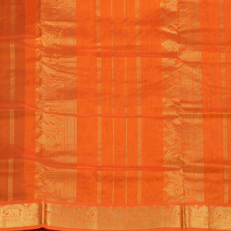 Hayagrivas Handloom Pure Silk Cotton Saree in Striking Dark Brown KBE401E2-29