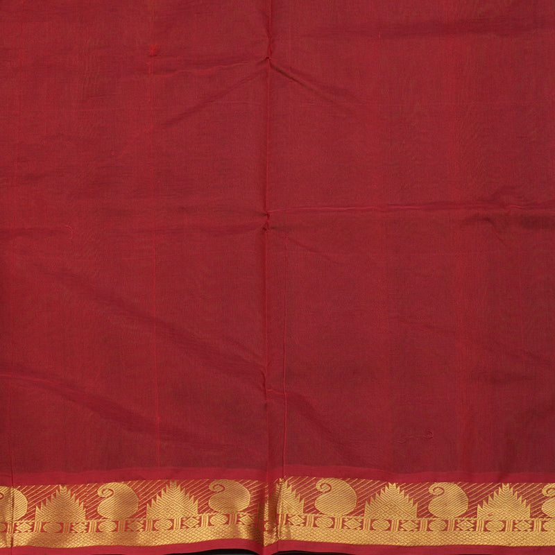 Hayagrivas Handloom Pure  Silk Cotton Saree in rich Bottle green with Red KBE401E2-32
