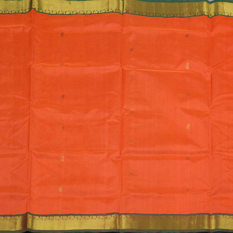 Hayagrivas Handloom Pure Silk Cotton Saree in Cheerful Peach Orange KBE401E3-11