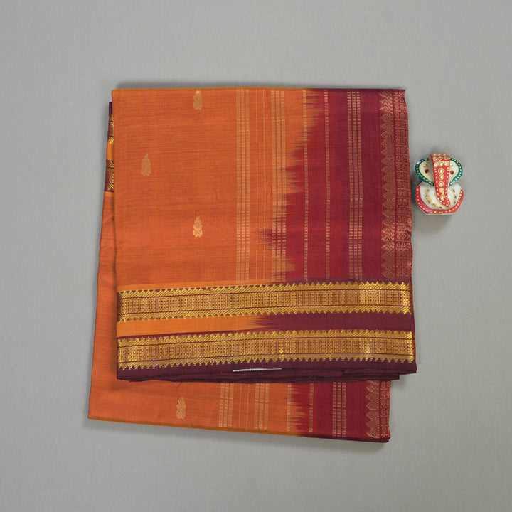 Hayagrivas Handloom Kanjivaram silk cotton saree in Dual tone with wine maroon KBE401E3-20