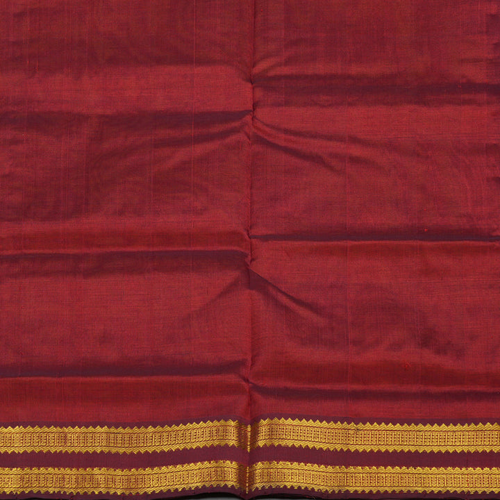 Hayagrivas Handloom Kanjivaram silk cotton saree in Dual tone with wine maroon KBE401E3-20