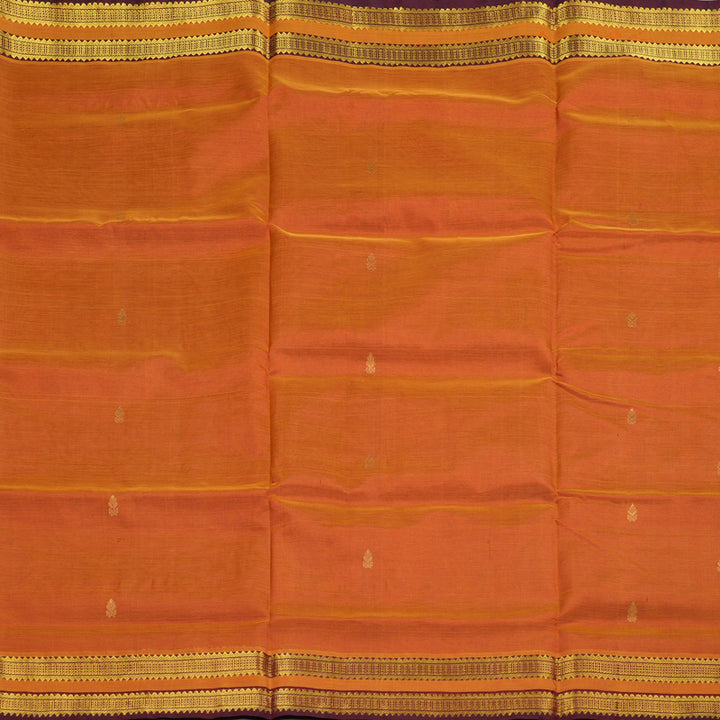 Hayagrivas Handloom Kanjivaram silk cotton saree in Dual tone with wine maroon KBE401E3-20