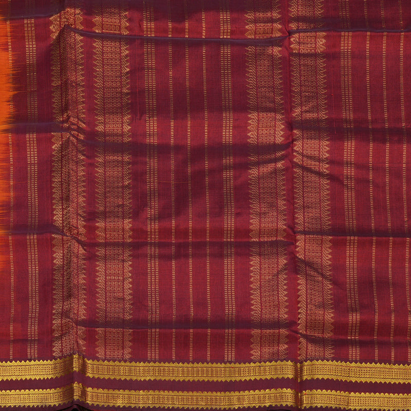 Hayagrivas Handloom Kanjivaram silk cotton saree in Dual tone with wine maroon KBE401E3-20