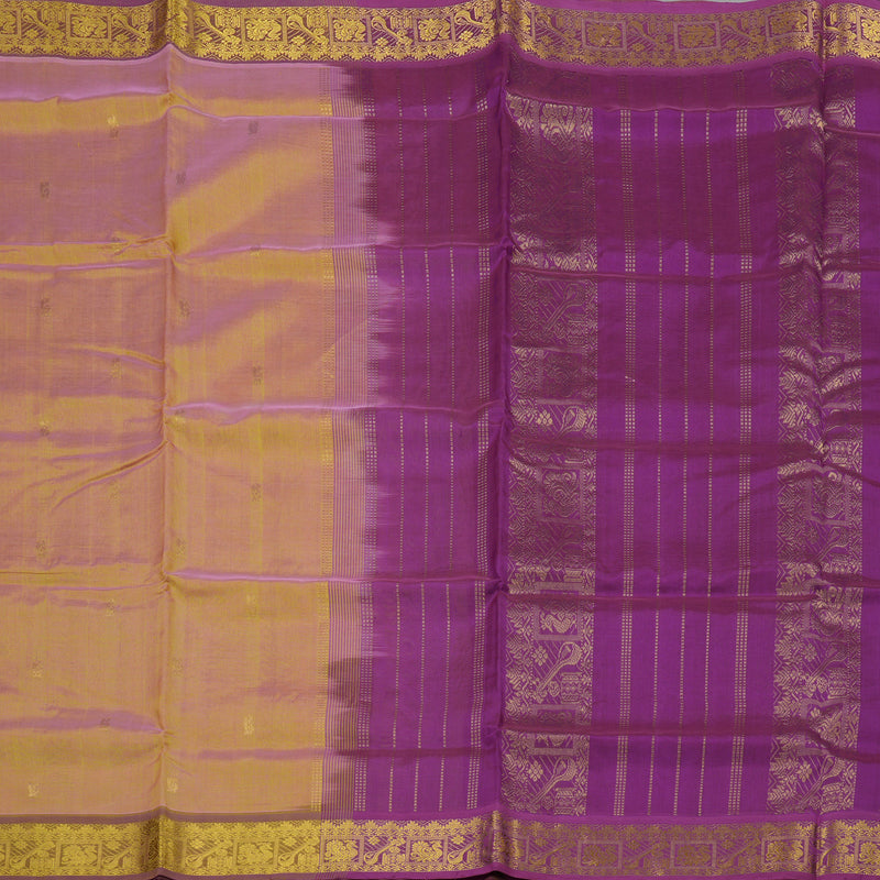 Hayagrivas Handloom Pure Silk Cotton Saree in Vibrant Dual Tone (Yellow with Pink) KBE401E3-22