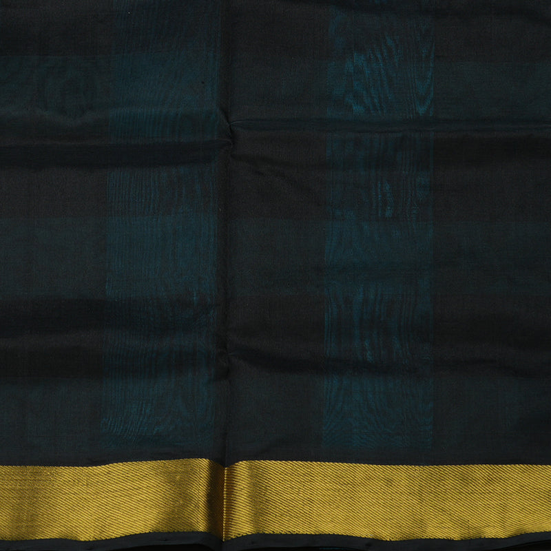 Hayagrivas Handloom Pure Silk Cotton Saree in Sophisticated Sky Blue With Black Checks KBE401E5-10