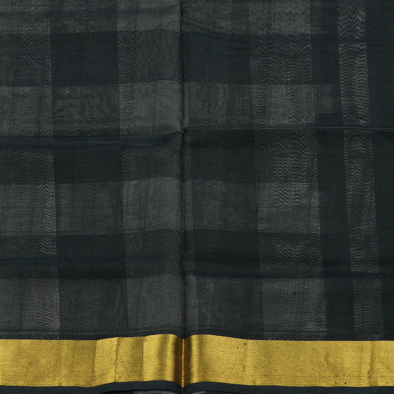 Hayagrivas Handloom kanjivaram silk cotton saree in black and white checks KBE401E5-18
