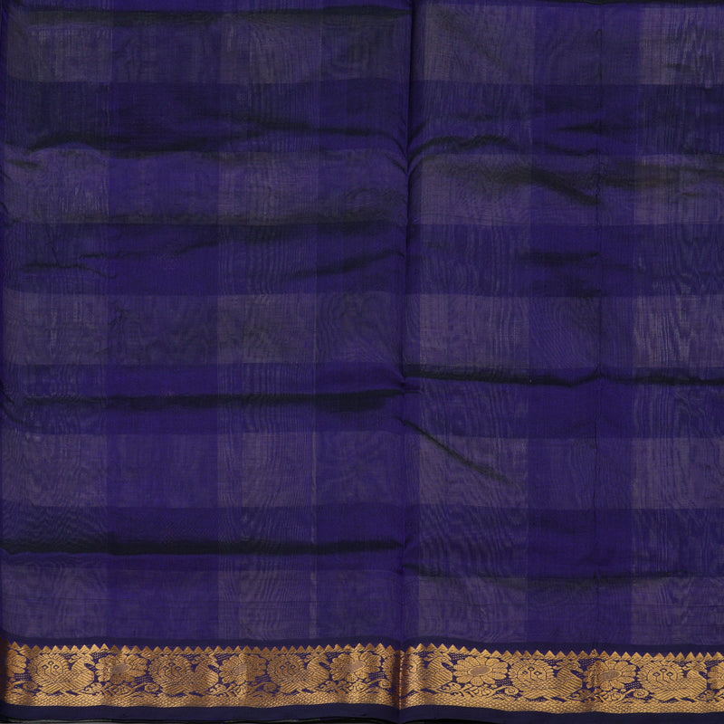 Hayagrivas Handloom Pure Silk Cotton Saree in Classic White with Blue Checks KBE401E5-6