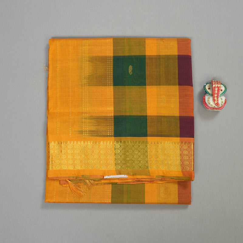 Hayagrivas Handloom Pure Silk Cotton Saree in Sophisticated Multi-Colour Checks KBE401E5-8