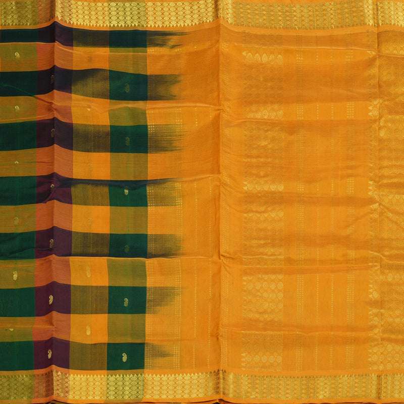 Hayagrivas Handloom Pure Silk Cotton Saree in Sophisticated Multi-Colour Checks KBE401E5-8