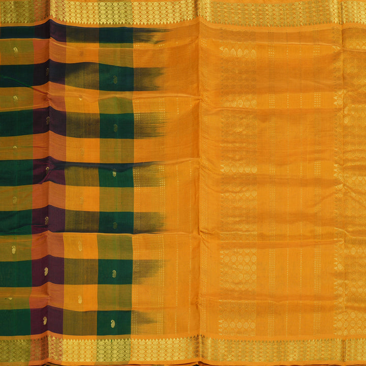 Hayagrivas Handloom Pure Silk Cotton Saree in Sophisticated Multi-Colour Checks KBE401E5-8