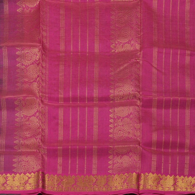 Hayagrivas Handloom Pure Silk Cotton Saree in Lustrous Teal Green KBE401E6-5