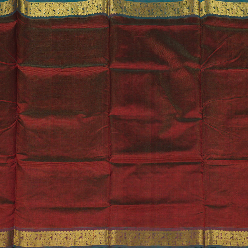 Hayagrivas Pure Silk Cotton Saree in Regal Deep Red with Dark green KBE401E6-6