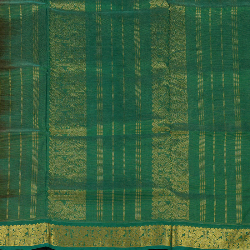 Hayagrivas Pure Silk Cotton Saree in Regal Deep Red with Dark green KBE401E6-6