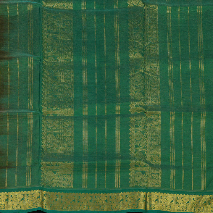 Hayagrivas Pure Silk Cotton Saree in Regal Deep Red with Dark green KBE401E6-6