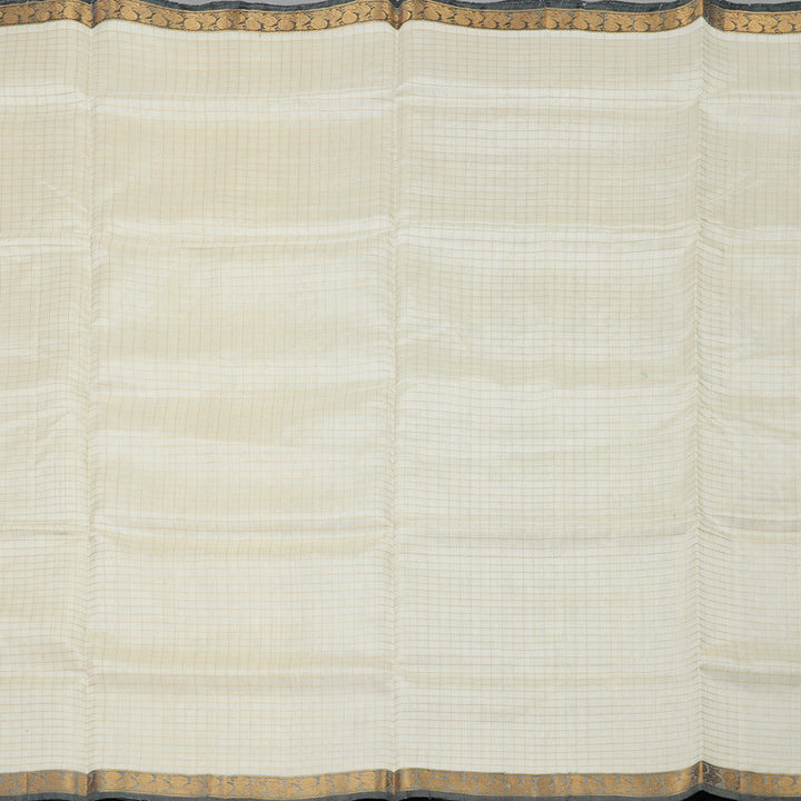 Hayagrivas Handloom Pure Silk Cotton Saree in Whimsical Half White KBE401E8-3