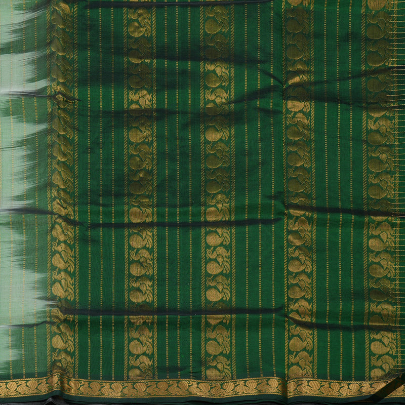 Hayagrivas Handloom Pure Silk Cotton Saree in Whimsical Half White KBE401E8-3